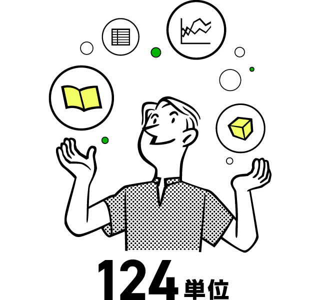 卒業するためには124単位以上の取得が必要